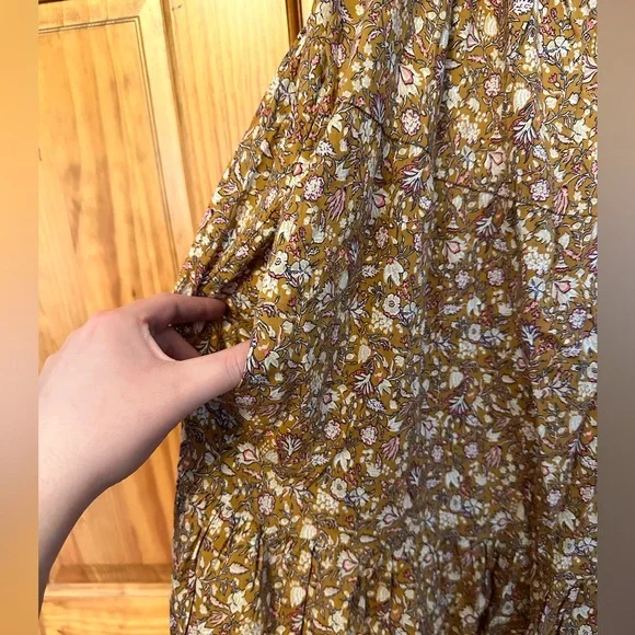 Old Navy Womens XL Floral Swing Tiered Camo Dress Brown Sleeveless Womens - Picture 7 of 7